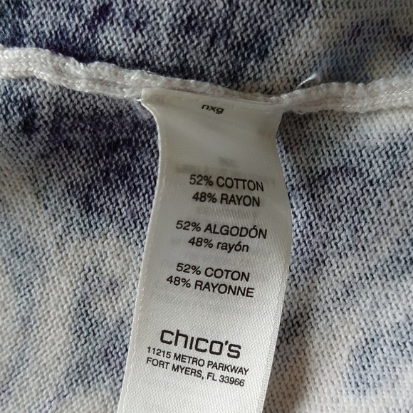 Chico's Royal Scroll Purple Luxe Long Open Front Cardigan Boho Paisley Layering - Picture 8 of 8